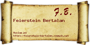 Feierstein Bertalan névjegykártya