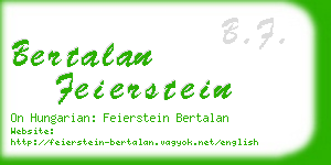 bertalan feierstein business card